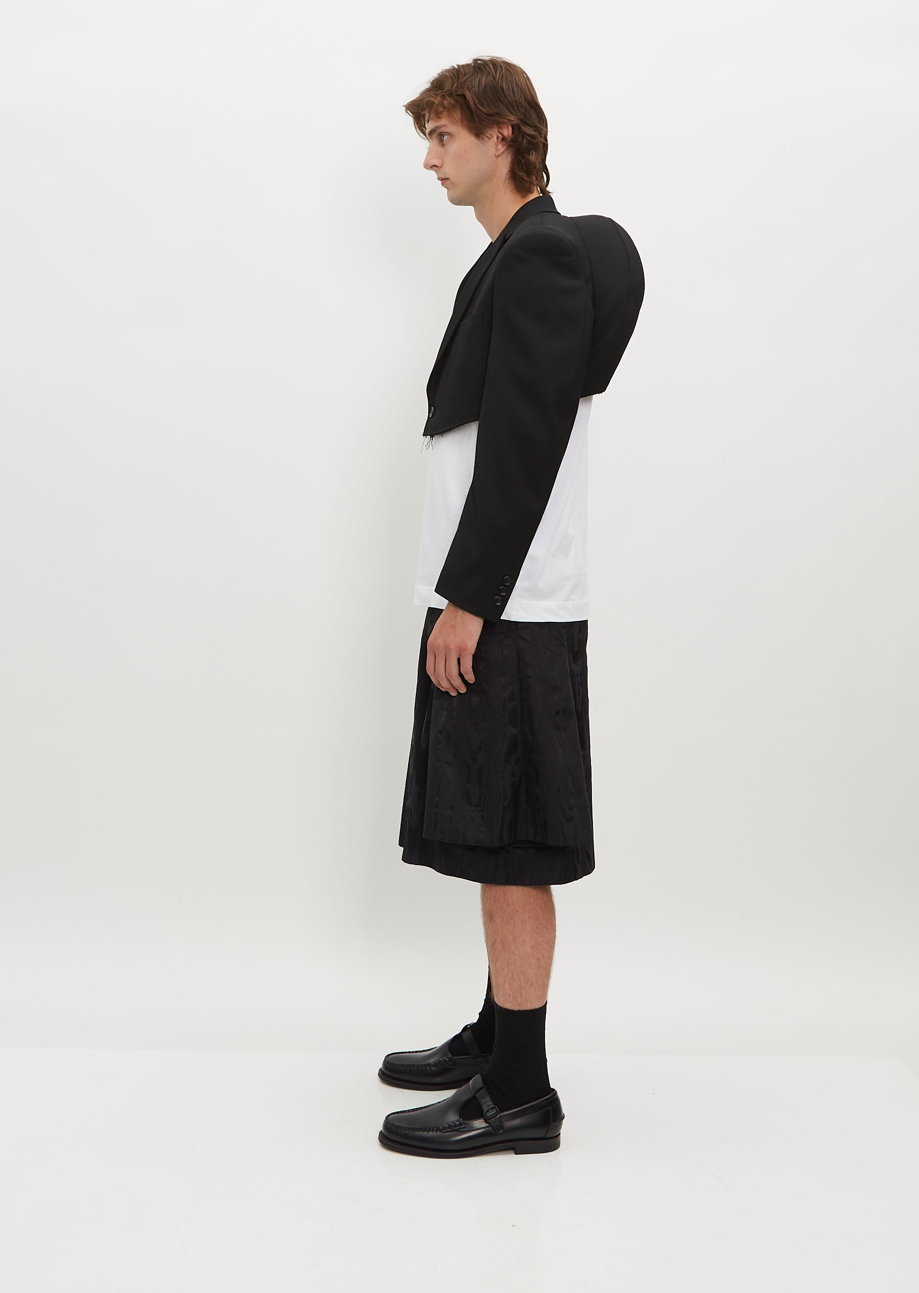 ジャケット・アウター WOOL GABARDINE SPENCER JACKET Wool Gabardine Cropped Blazer – La Garçonne
