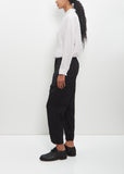 Poly-Wool Stripe Tapered Pants — Black