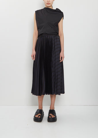 Horizontal Stripe Satin Skirt