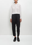 Poly-Wool Stripe Tapered Pants — Black