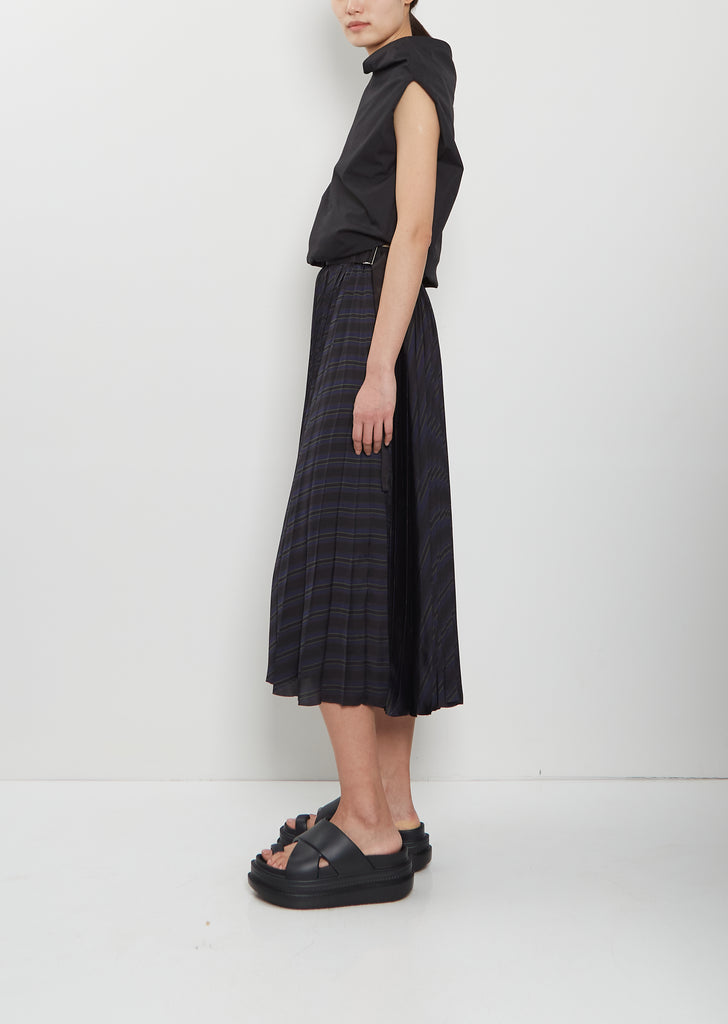 Horizontal Stripe Satin Skirt