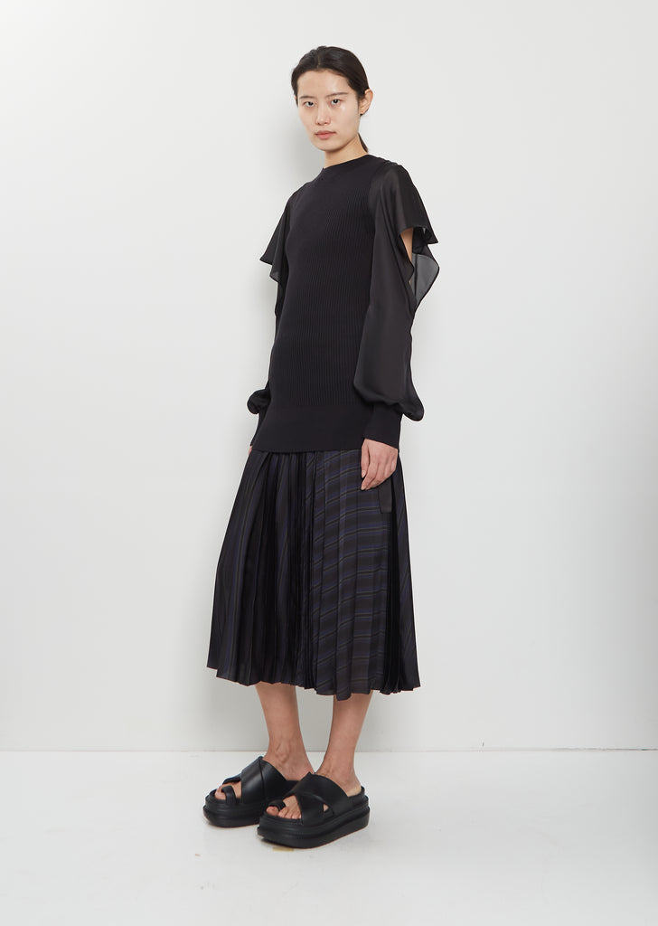 Satin x Cotton Knit Pullover