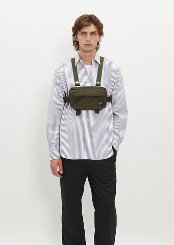 The Wanderer Nylon Cross-Body Bag in khaki | OSPREY LONDON