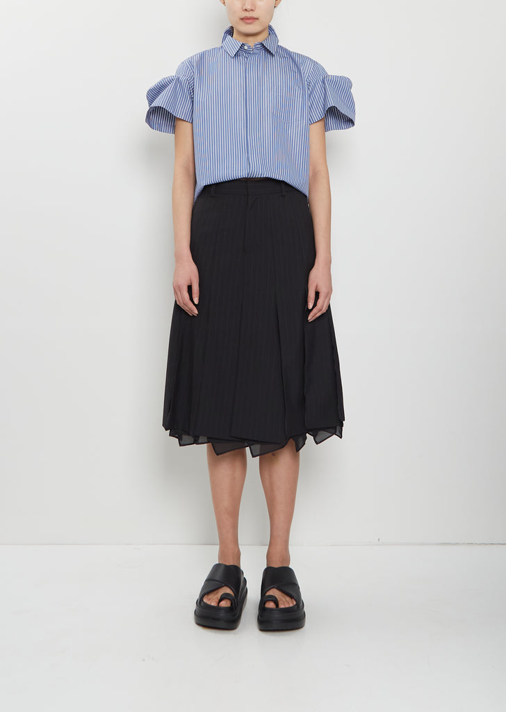 Pleated Stripe Skirt