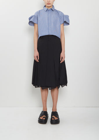 Pleated Stripe Skirt