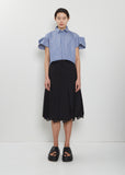 Pleated Stripe Skirt