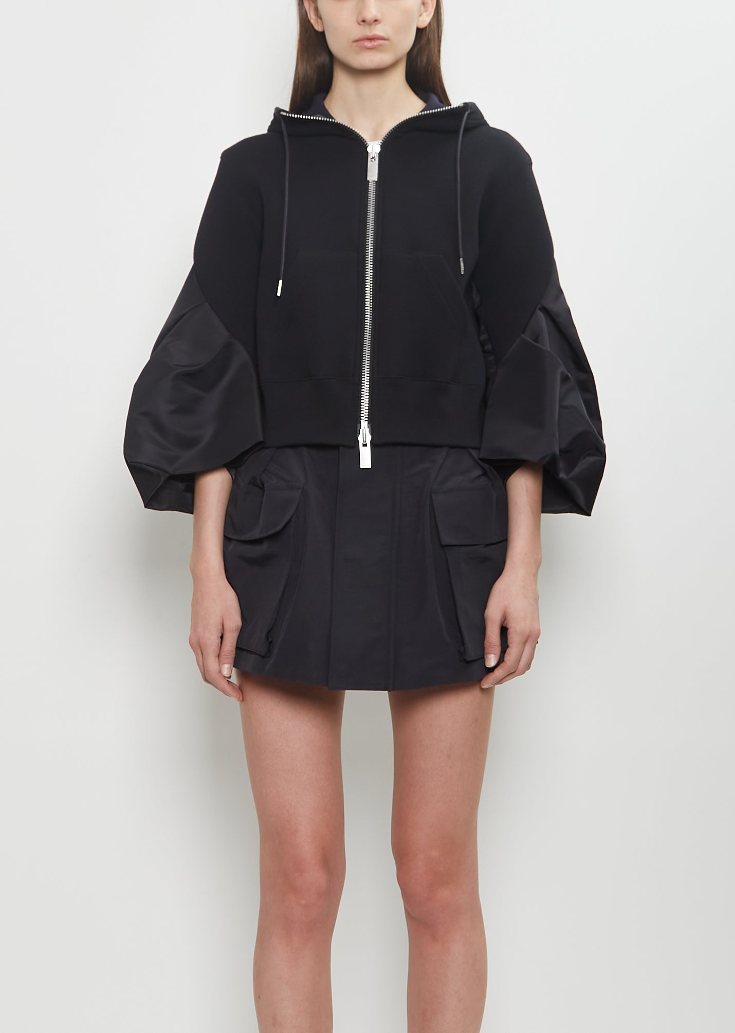 人気ブランドからコーディネートを探す Sponge Sweat x Nylon Twill Hoodie — Black – La Garçonne ブーケ・ブートニア