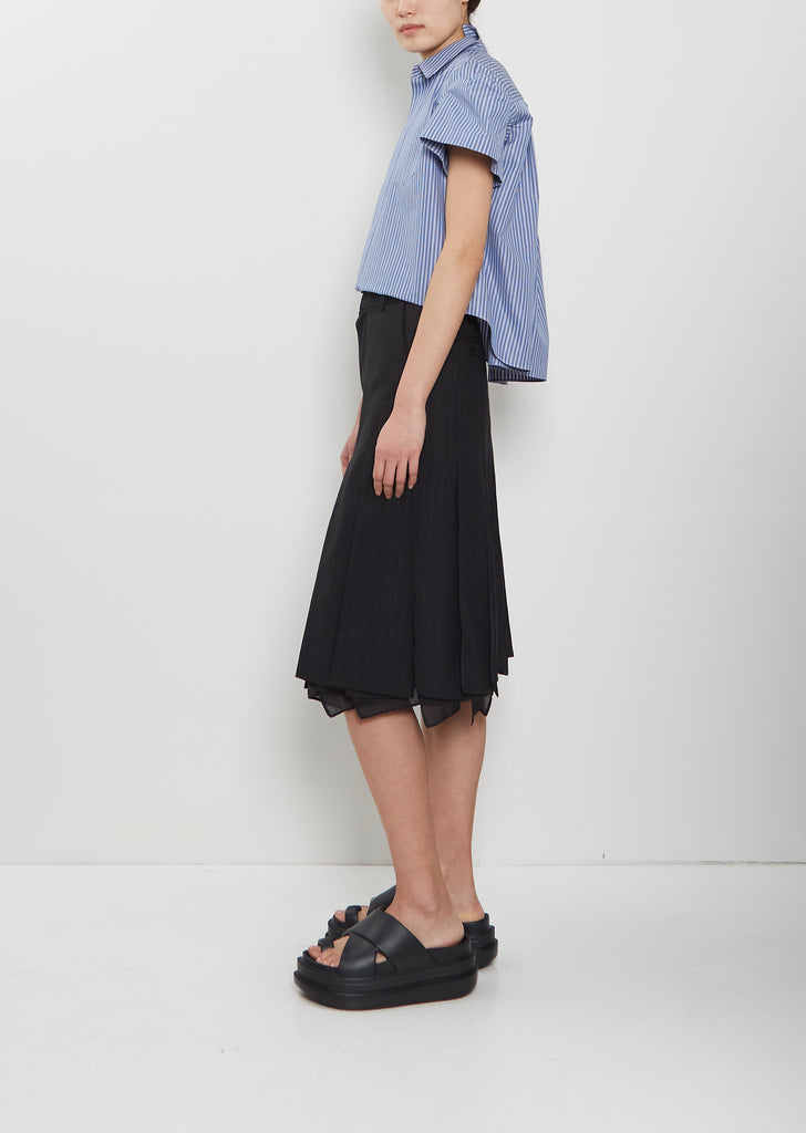 Pleated Stripe Skirt