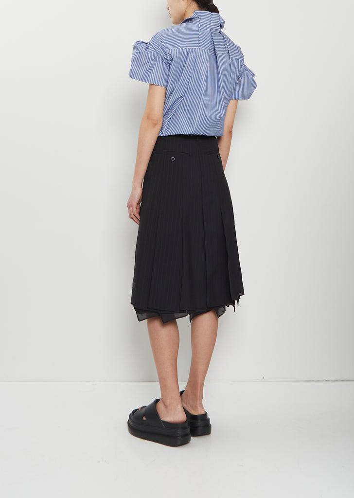 Pleated Stripe Skirt
