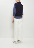 Chunky Pullover Merino Wool Vest — Rich Navy