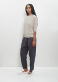 Poly-Wool Stripe Tapered Pants — Grey