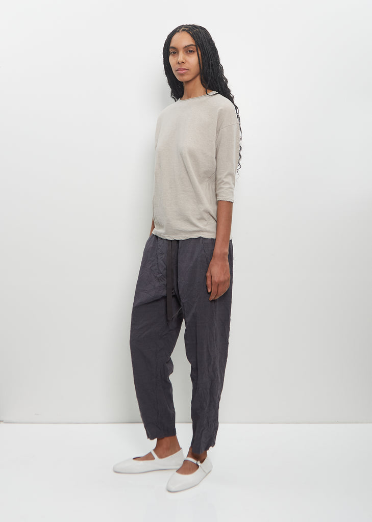 Cotton Linen Jersey Pullover — Beige