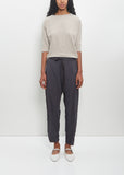 Poly-Wool Stripe Tapered Pants — Grey