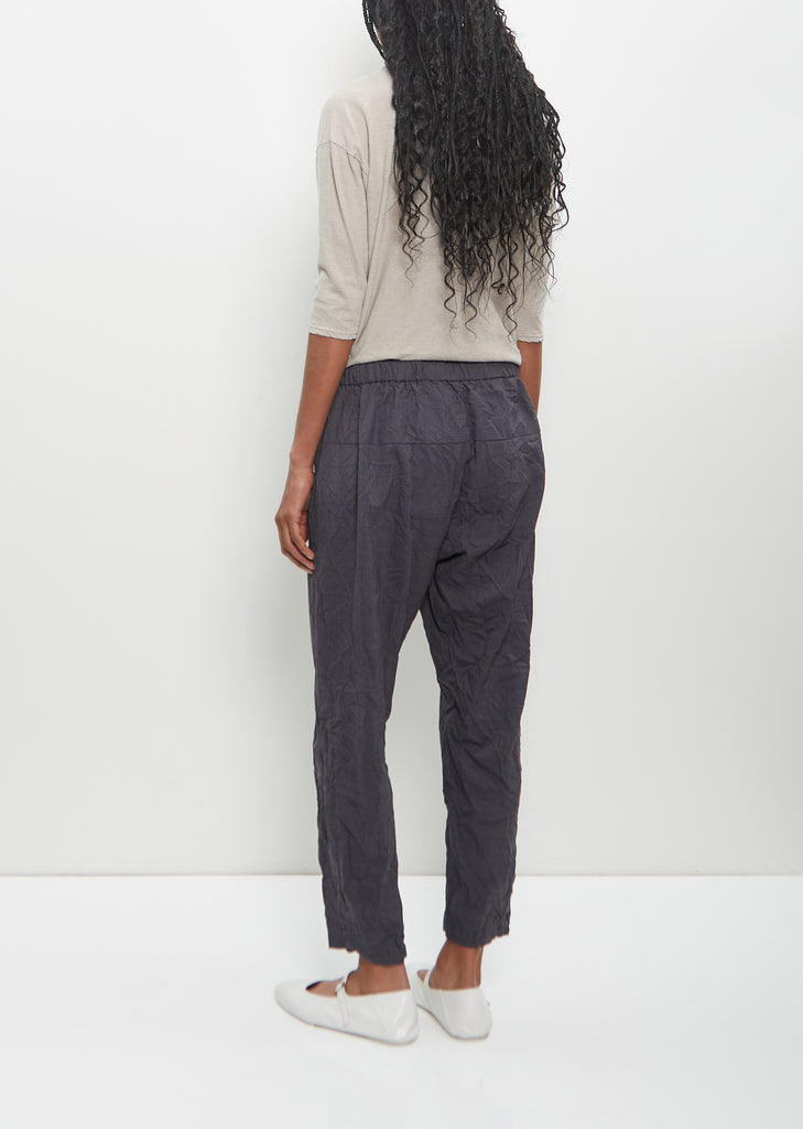 Poly-Wool Stripe Tapered Pants — Grey