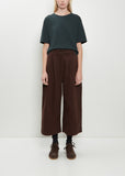 Pleated Culotte Cotton Pants