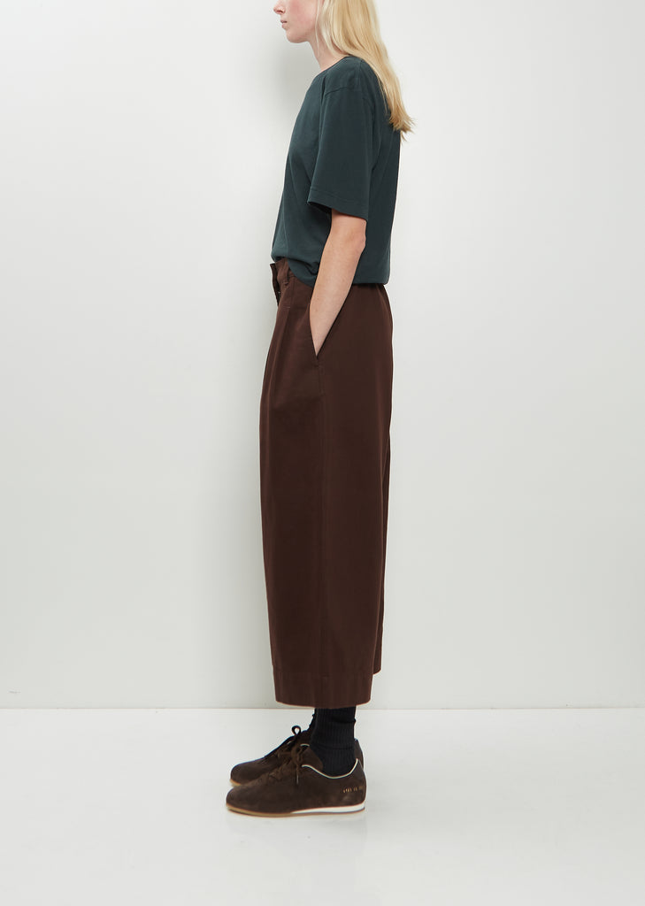 Pleated Culotte Cotton Pants