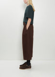 Pleated Culotte Cotton Pants