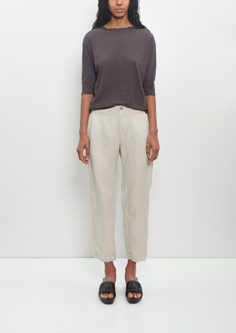 Linen Tapered Pants — Light Gray