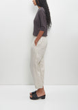 Linen Tapered Pants — Light Gray