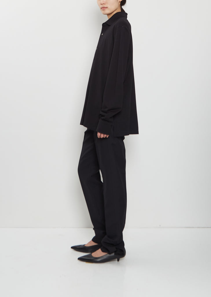 Origami Cotton Polo Shirt — Black