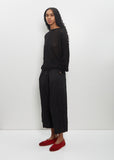 Poly-Wool Stripe Wide Pants