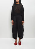 Poly-Wool Stripe Wide Pants