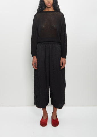 Poly-Wool Stripe Wide Pants