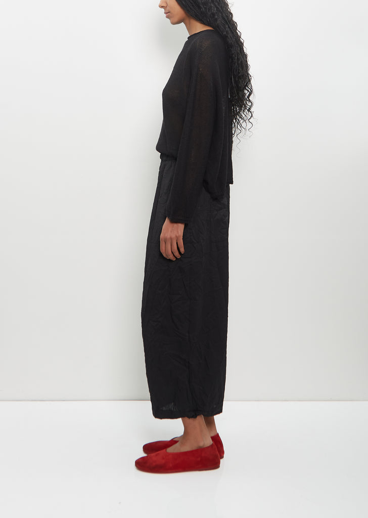 Poly-Wool Stripe Wide Pants