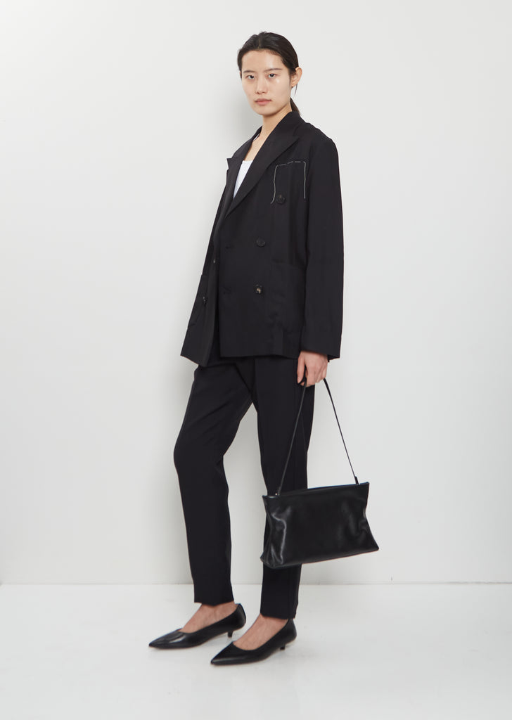 Dipi Leather Pochette Bag — Black