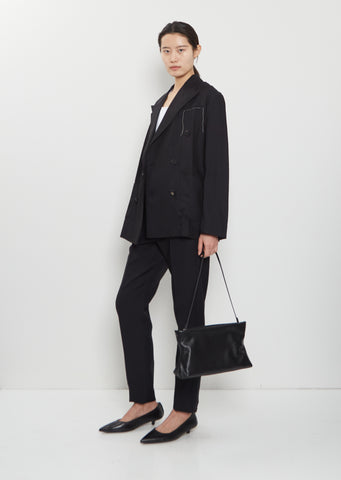 Dipi Leather Pochette Bag — Black