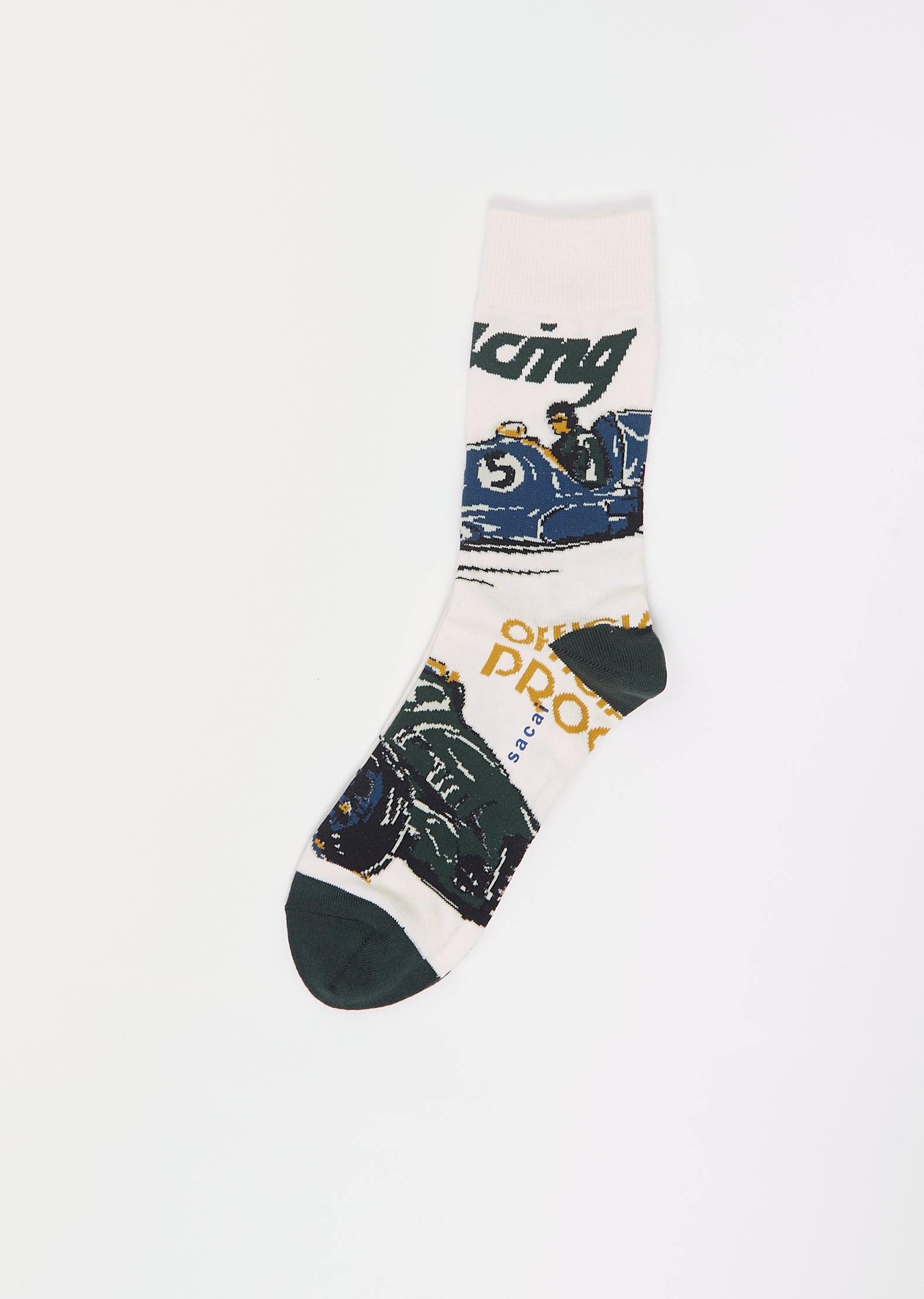 国内より1WEEK【sacai】Car Race Socks Cotton Car Race Socks — Ivory – La Garçonne