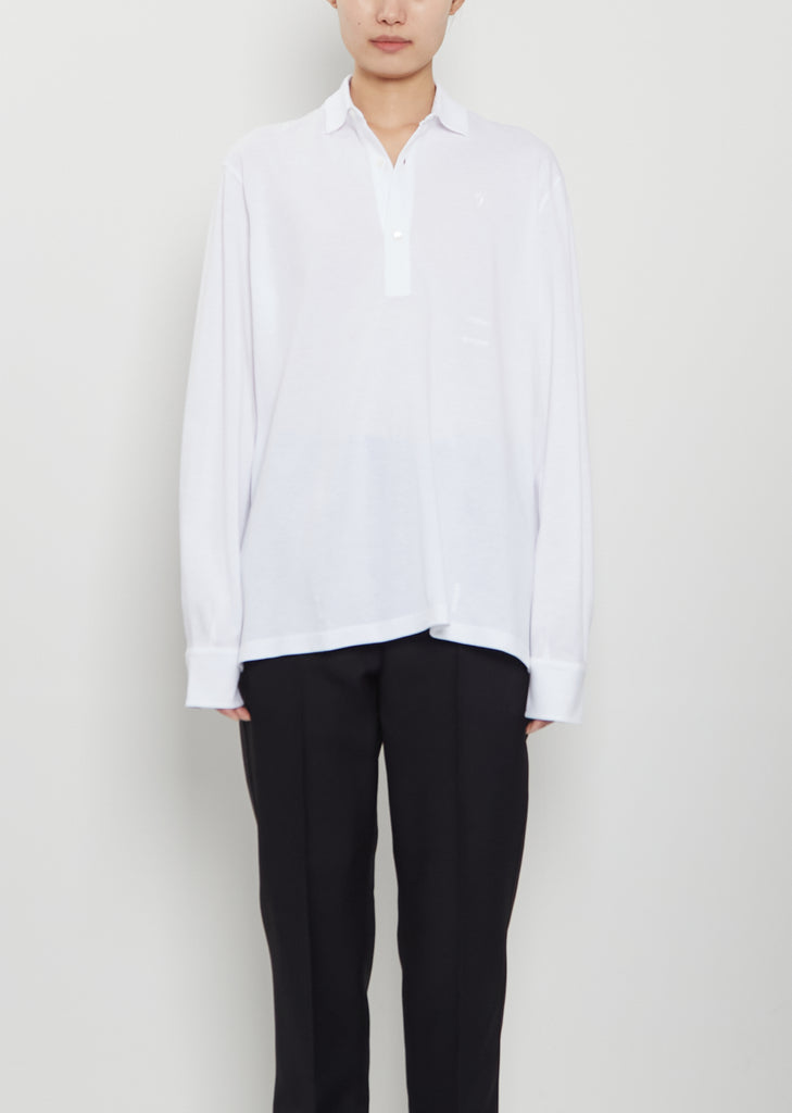Origami Cotton Polo Shirt — White