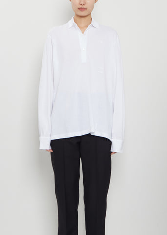 Origami Cotton Polo Shirt — White