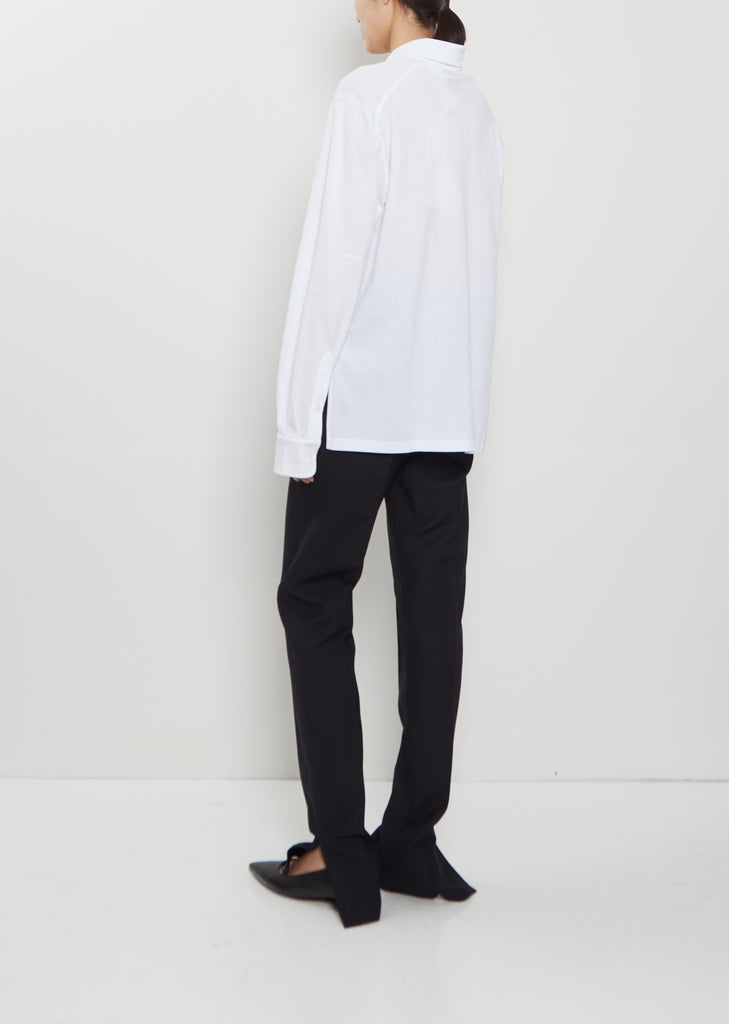 Origami Cotton Polo Shirt — White