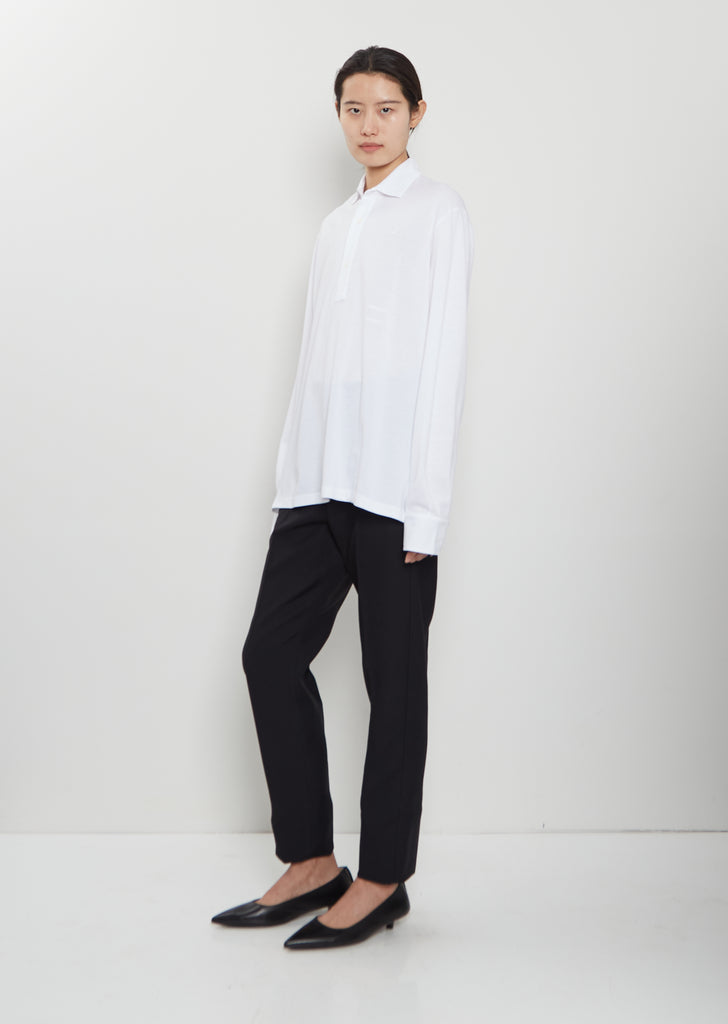 Origami Cotton Polo Shirt — White