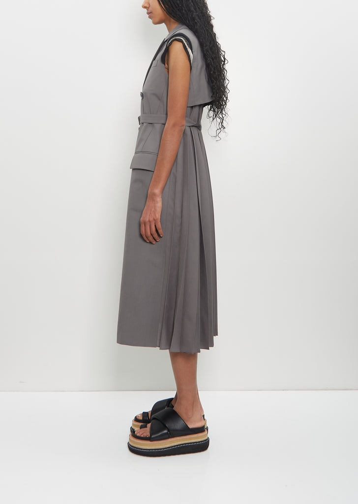 Poly Wool Suiting Long Vest Dress