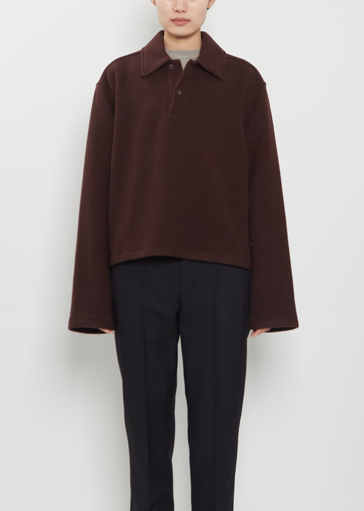 Wool Fleece Polo — Tanin