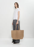 Washed Canvas 6 Pockets Tote, Medium — Taupe