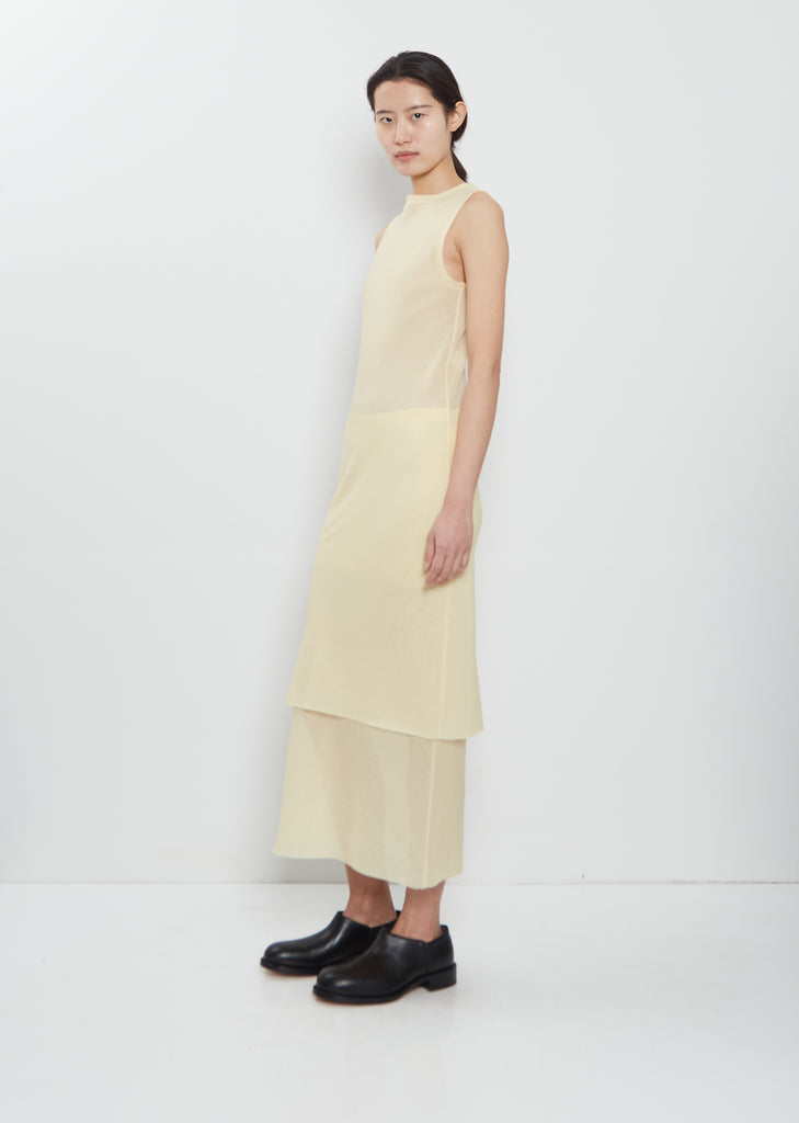 Rier Wool Bias-Cut Dress Butter Gaze Size: M Rier Wool Bias-Cut Dress Butter Gaze Size: M