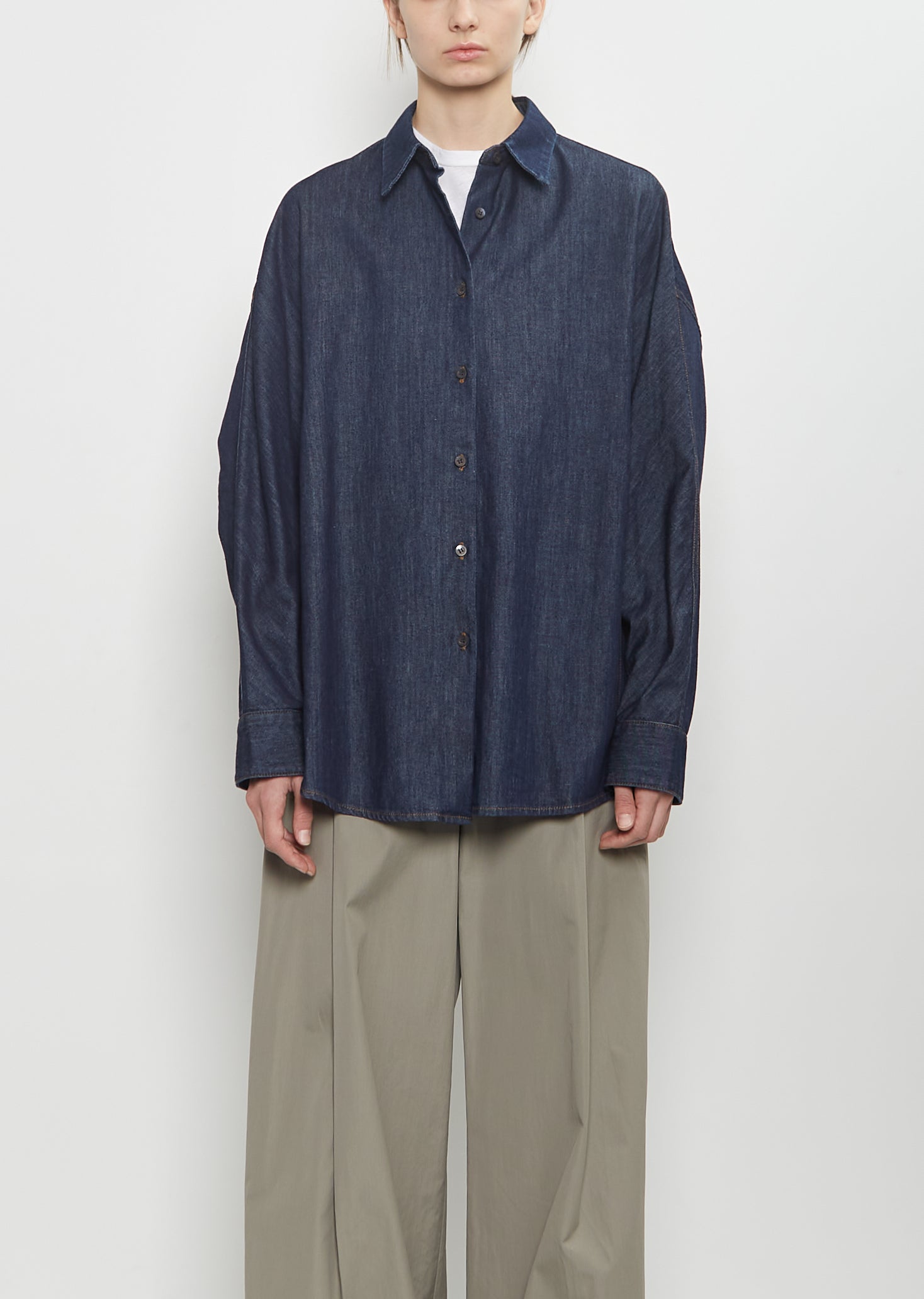 Cotton Denim Casio Shirt — Indigo – La Garçonne