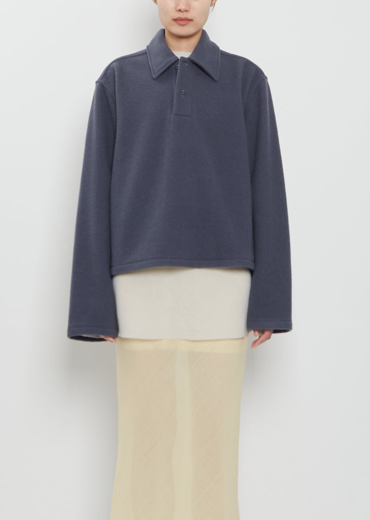 Wool Fleece Polo — Ardoise