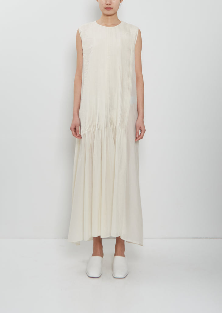 Sheer Cotton Silk Pleat Dress