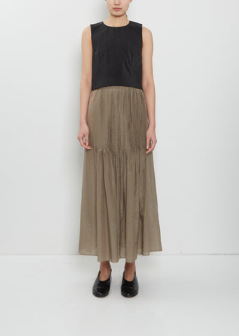 Sheer Cotton Silk Pleat Skirt