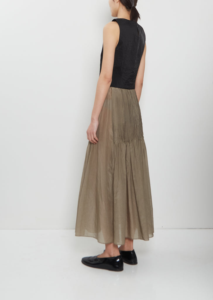 Sheer Cotton Silk Pleat Skirt