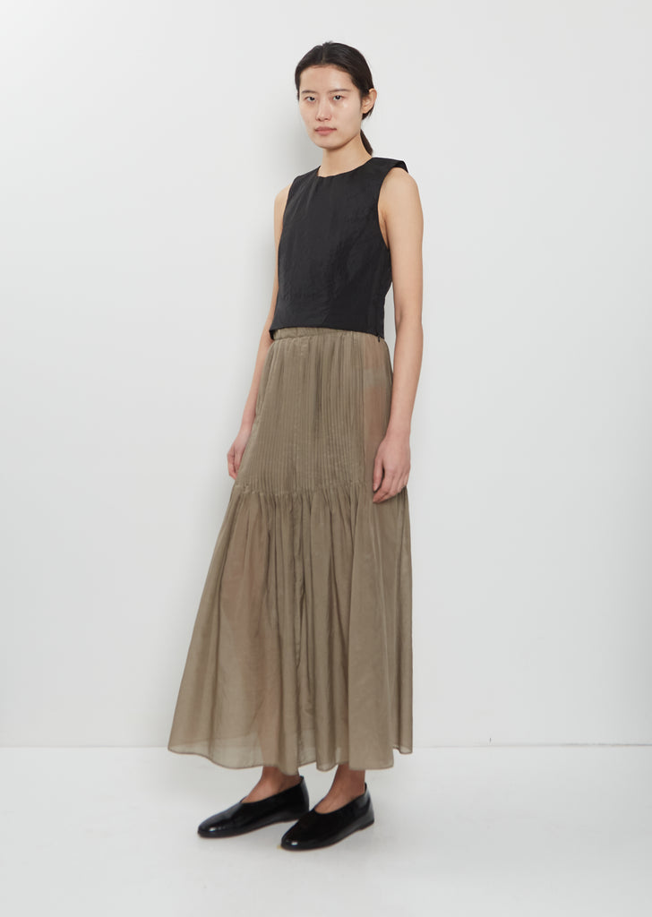 Sheer Cotton Silk Pleat Skirt