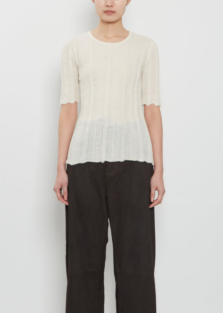 Plisse Alpaca Silk Tee
