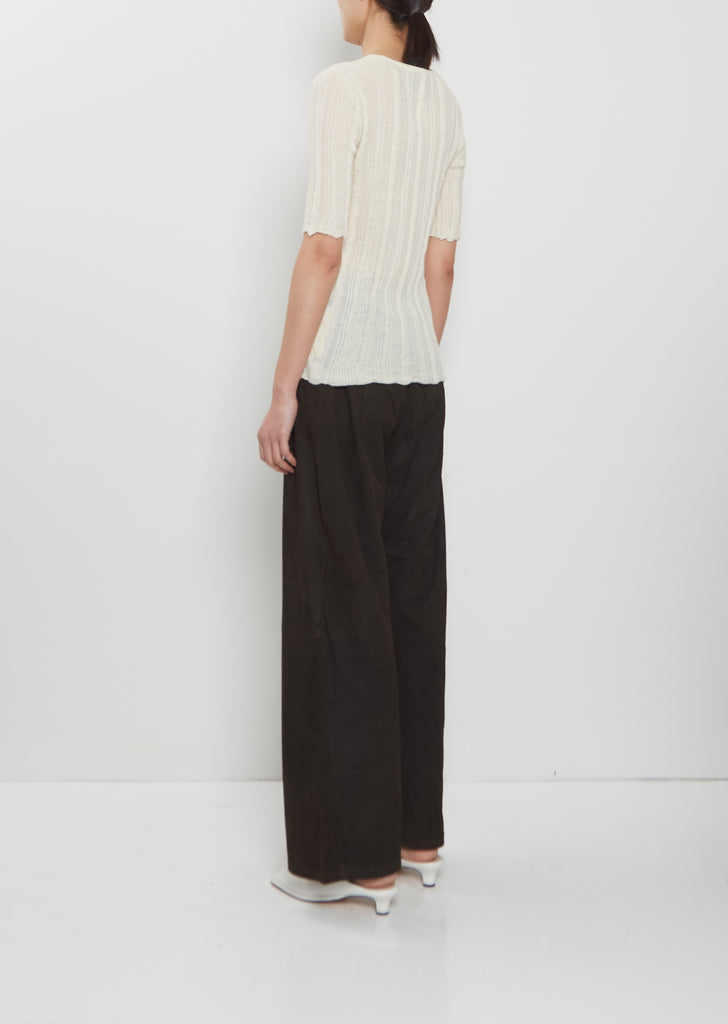 Plisse Alpaca Silk Tee
