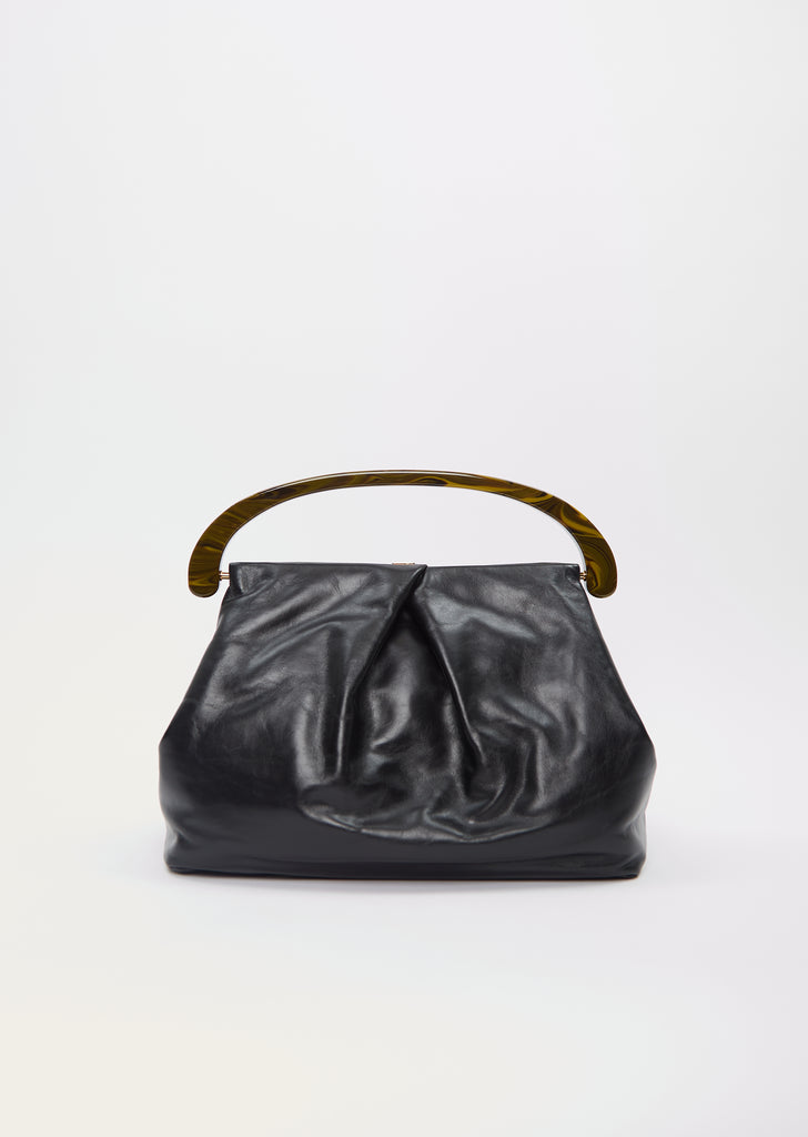 Leather Clasp Crisp Bag