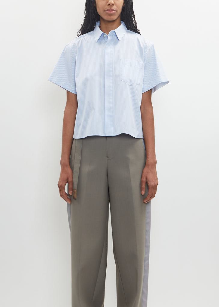 Cotton Poplin Pleated Shirt