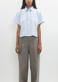 Cotton Poplin Pleated Shirt